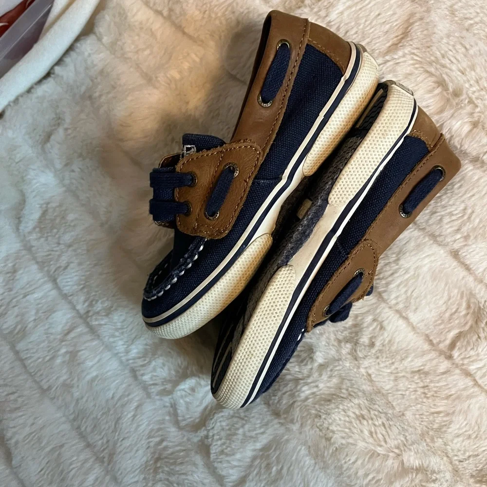 Sperry Toddler Unisex Boys Girls 10.5 Halyard Navy Blue Preppy Classic Boat Shoe